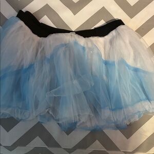 Elegant Blue and White Tulle Skater Skirt